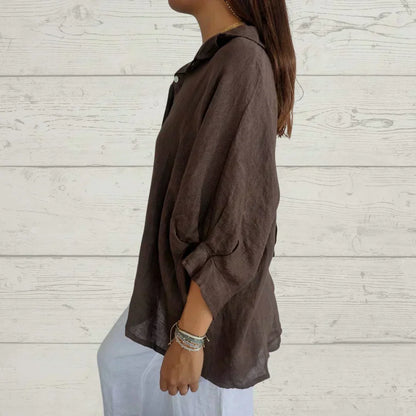 Damen Bluse Elegantes Design Knöpfe Zeitlos