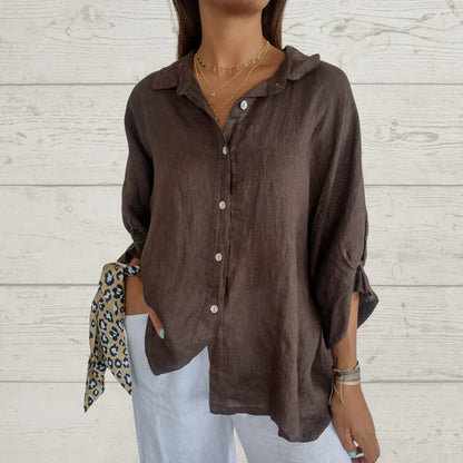 Damen Bluse Zeitlose Eleganz Baumwolle Weiß
