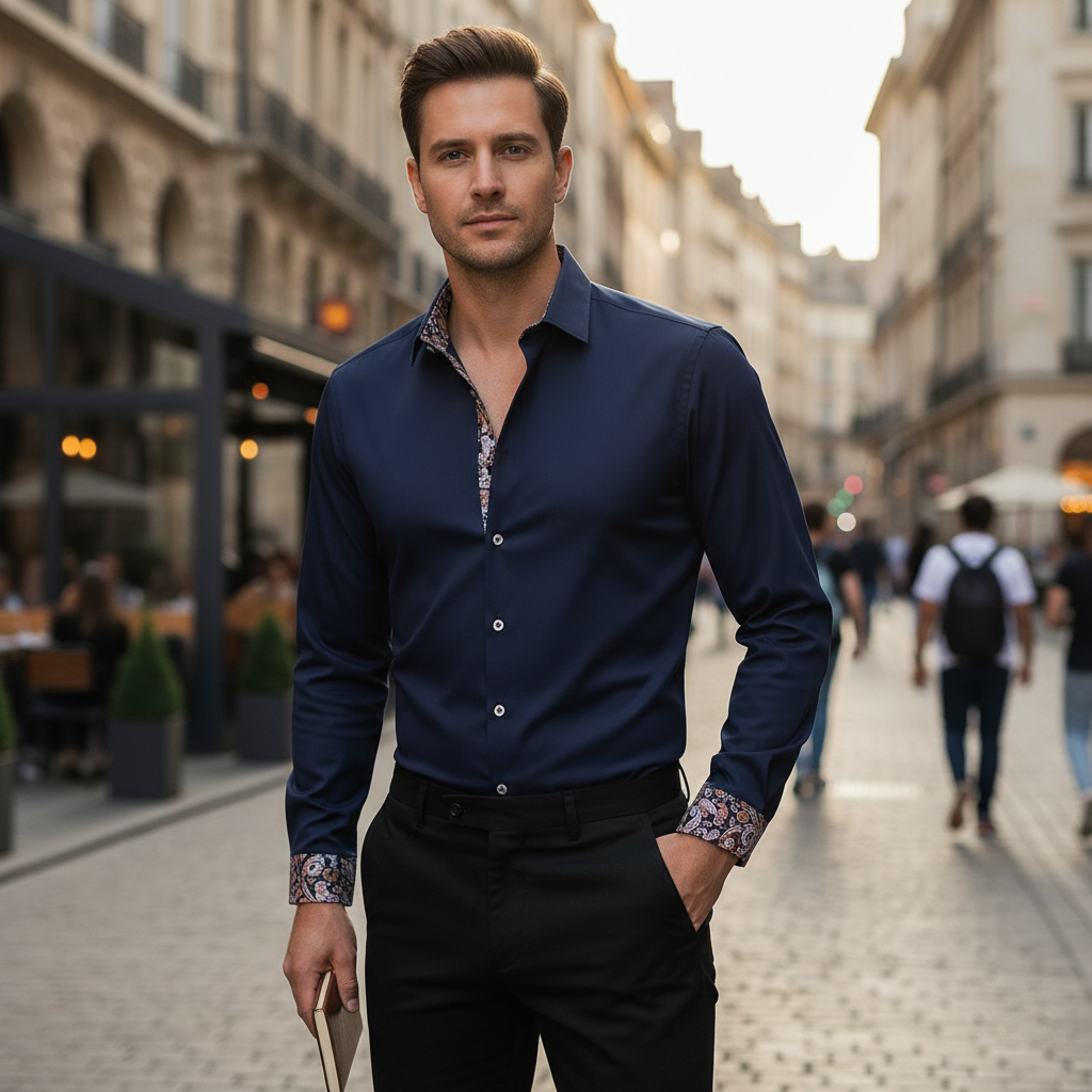 Adrien Herren Langarmhemd Elegant