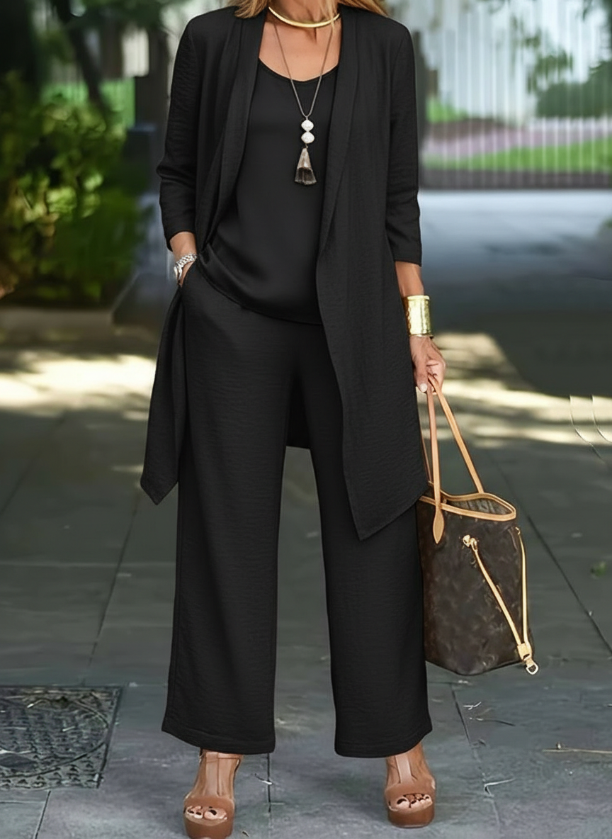 Mika Damen 3-teiliges Set Elegantes Outfit