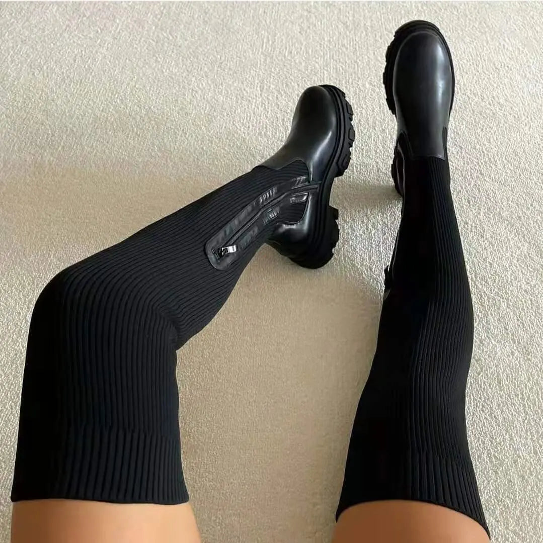 Damen Stiefel Stretch Weite