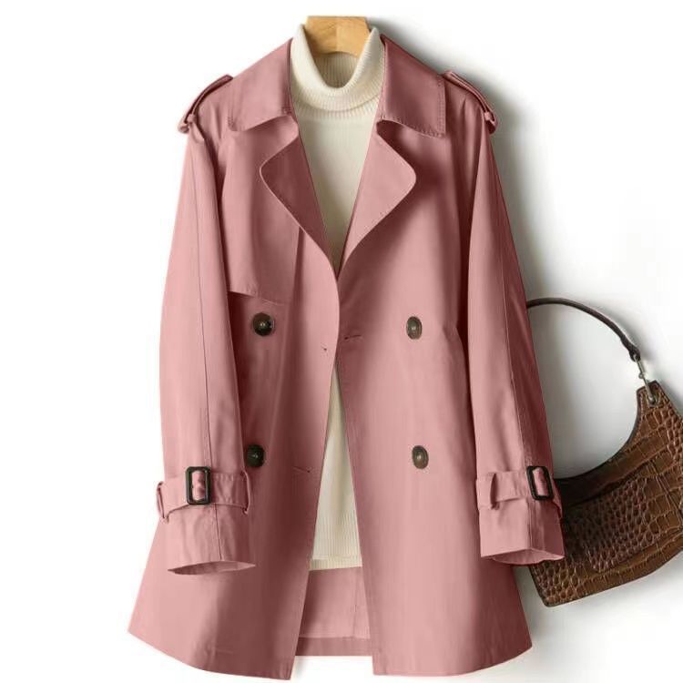 Norvielle Herren Trenchcoat Doppeltknopf Klassisch Beige