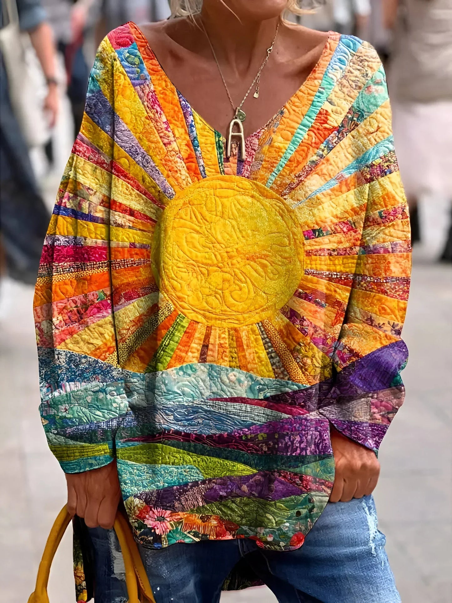 Damen Oversize Pullover Bedruckt - Norvielle