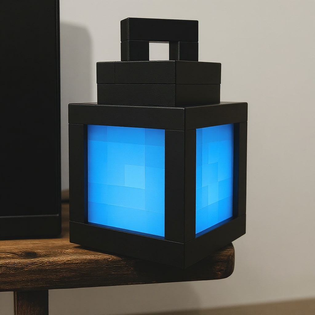 Minecraft Tischlampe Drahtlos Pixellicht Weiß