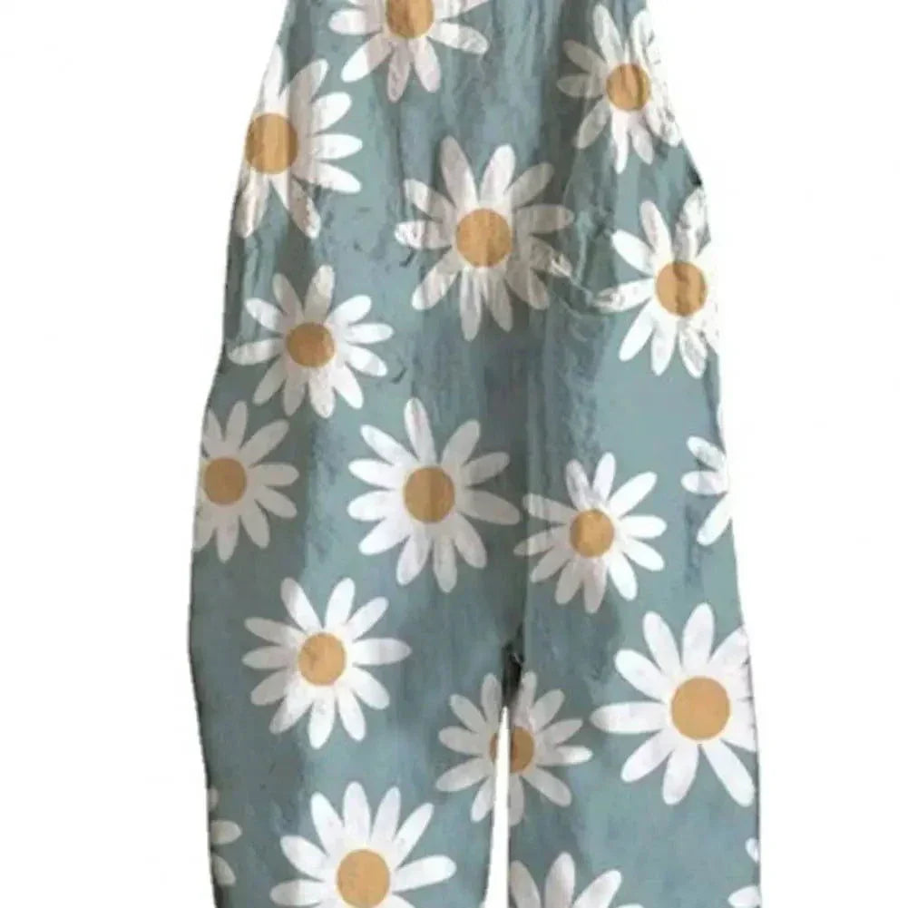 Latzhose Damen Jeans Blumenmuster