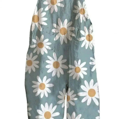 Latzhose Damen Jeans Blumenmuster