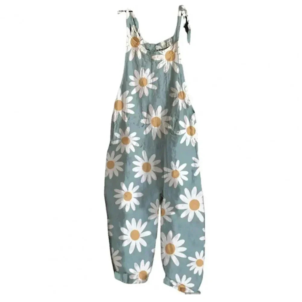 Latzhose Damen Jeans Blumenmuster