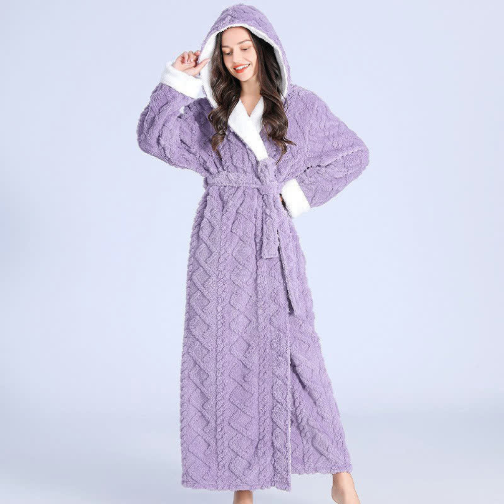 Plüsch-Bademantel Unisex Kapuzenmantel Wohlina