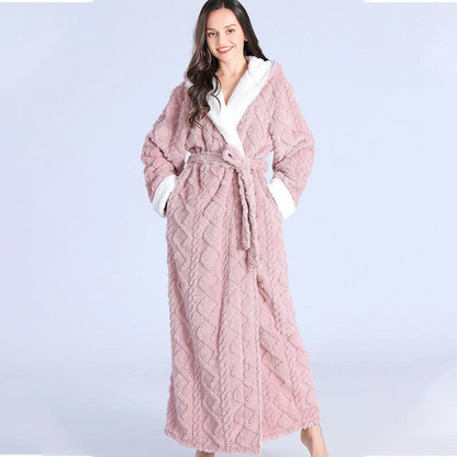 Plüsch-Bademantel Unisex Kapuzenmantel Wohlina