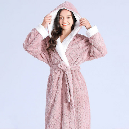 Plüsch-Bademantel Unisex Kapuzenmantel Wohlina