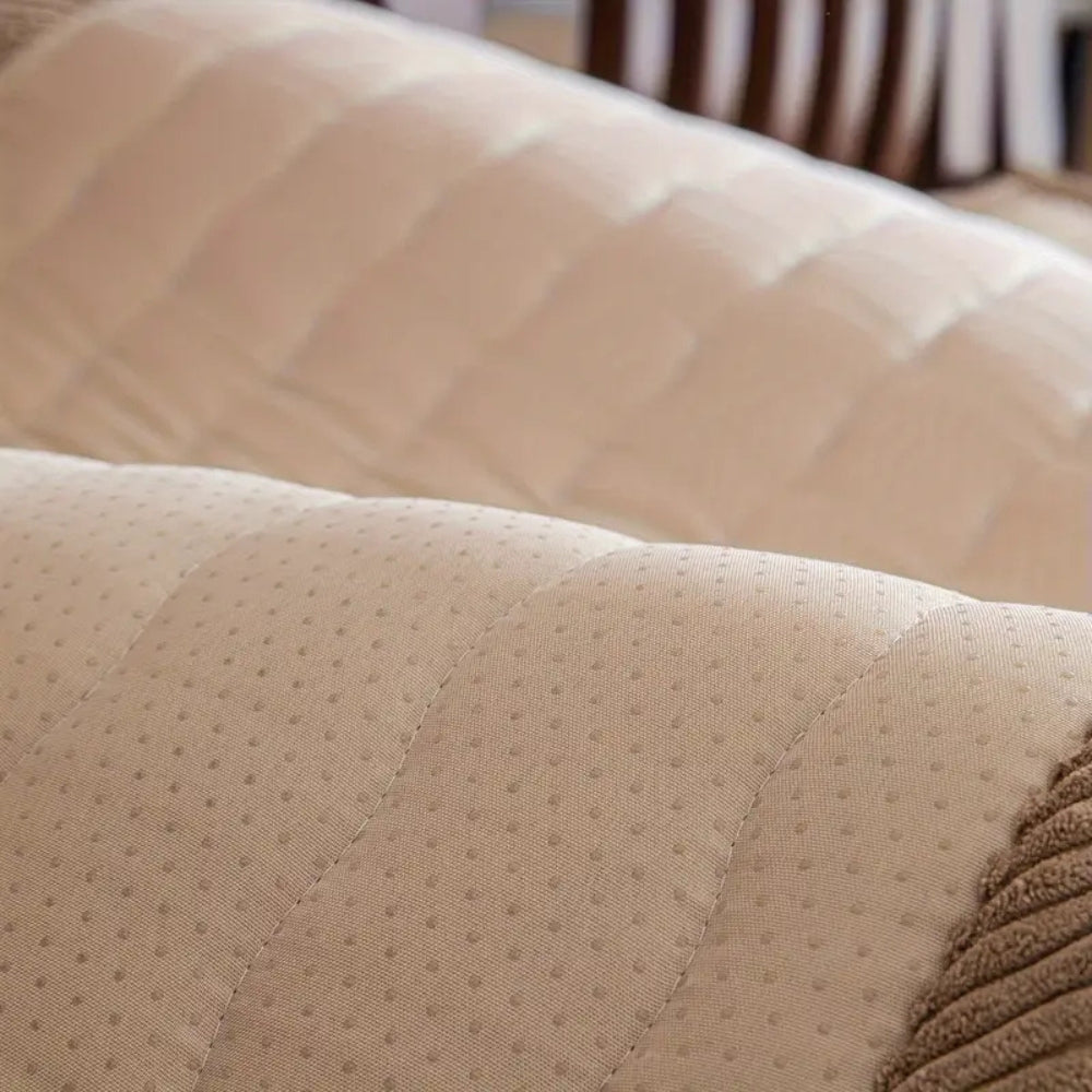 Sofaüberwurf Plüsch Bezug Grau