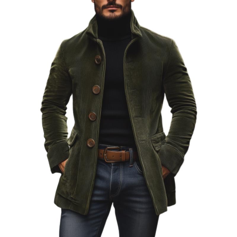 Damen Winterjacke Stehkragen Kurzmantel Einreihig Knöpfe - Norvielle