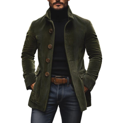 Damen Winterjacke Stehkragen Kurzmantel Einreihig Knöpfe - Norvielle