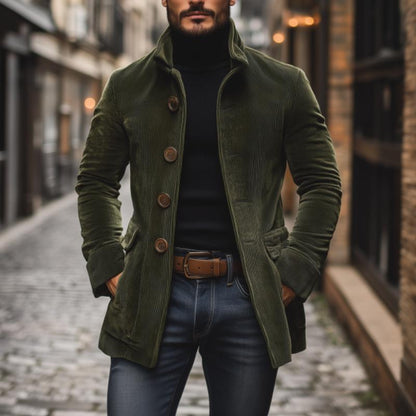Damen Winterjacke Stehkragen Kurzmantel Einreihig Knöpfe