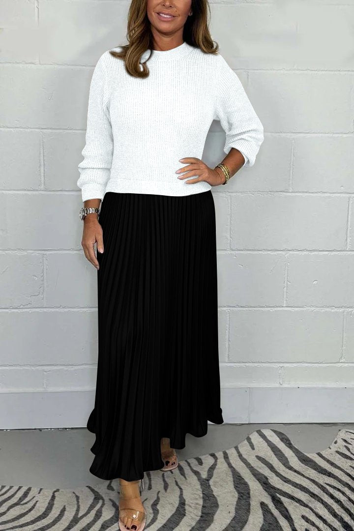 Norvielle Damen Pullover mit Faltenrock