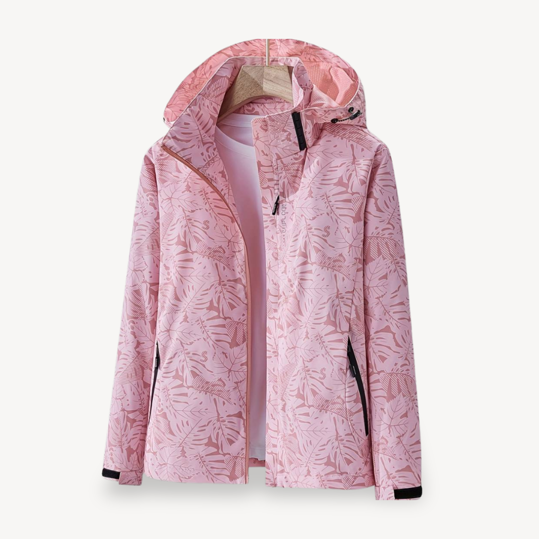 Norvielle Damen Wasserdichte Blätterdruckjacke