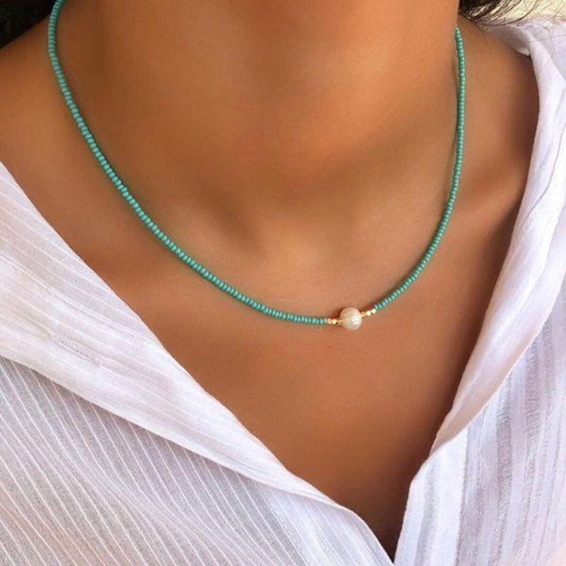 Norvielle Perlenkette Eleganz Weiß - Norvielle