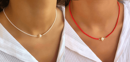 Norvielle Perlenkette Eleganz Weiß