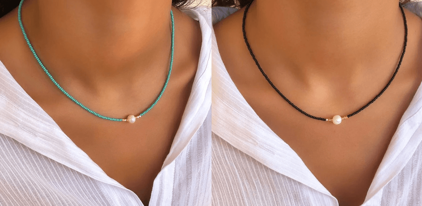 Norvielle Perlenkette Eleganz Weiß