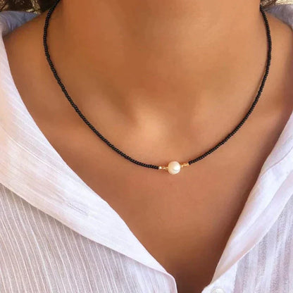Norvielle Perlenkette Eleganz Weiß