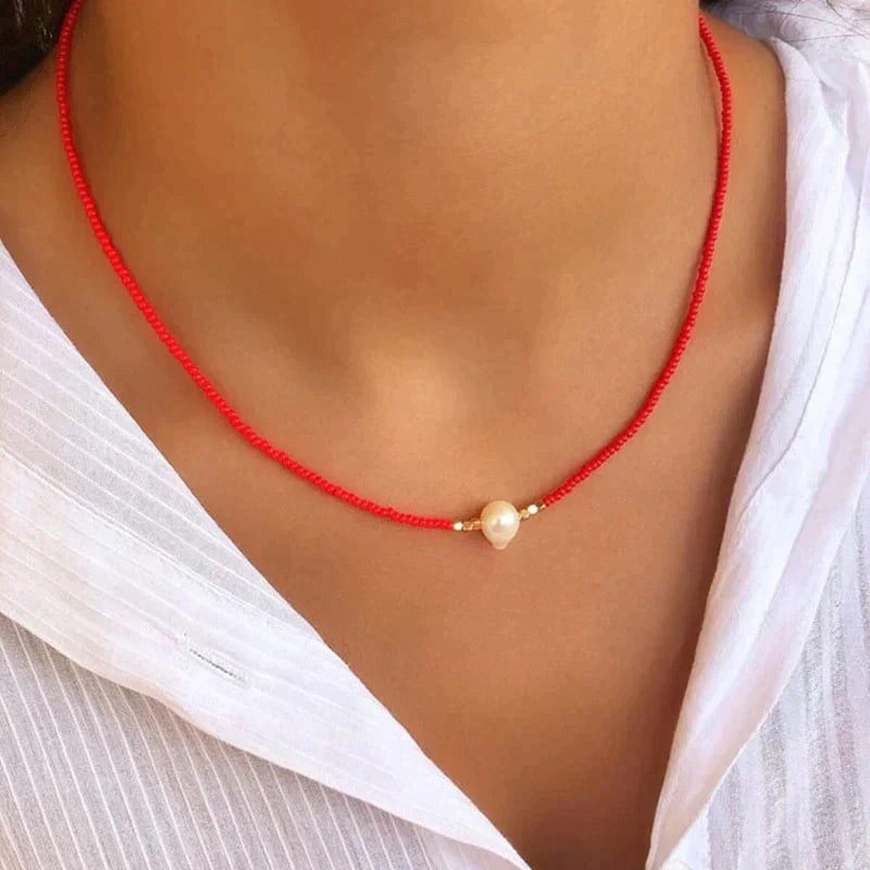Norvielle Perlenkette Eleganz Weiß