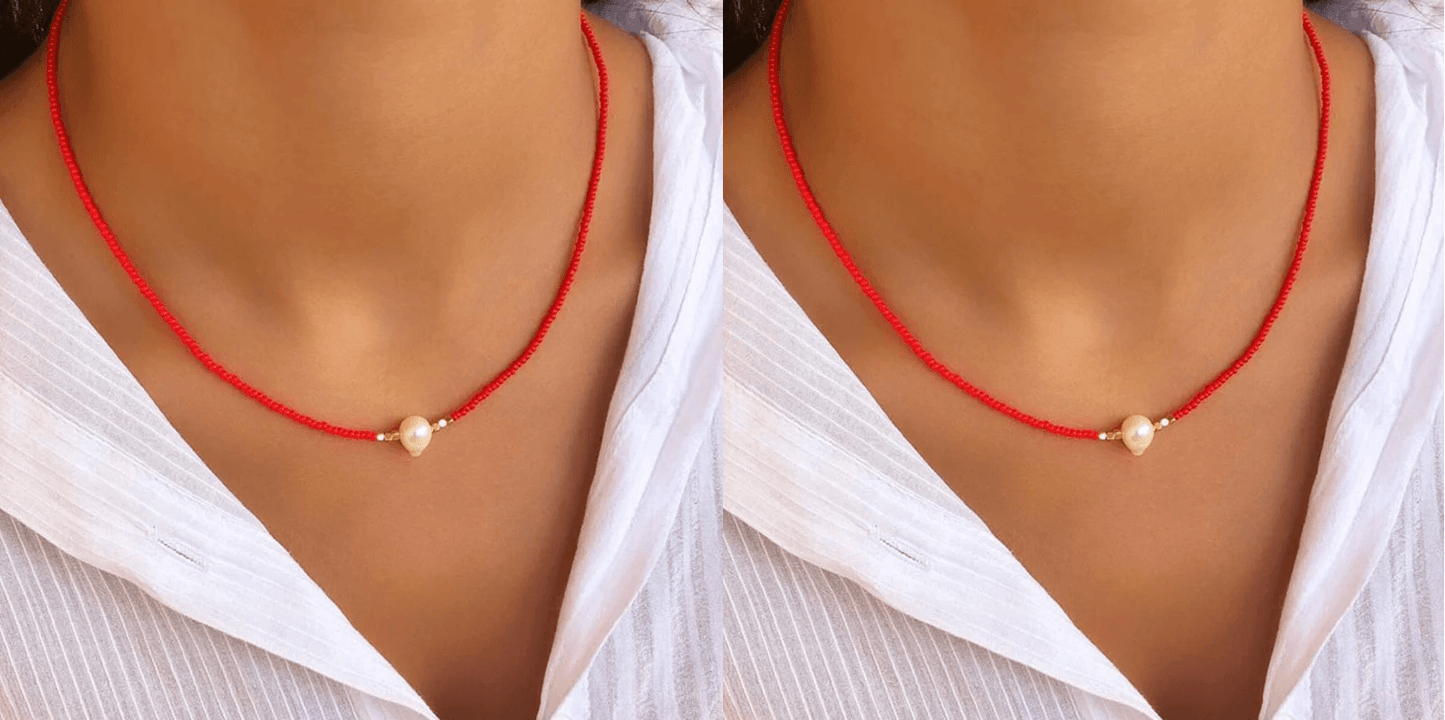 Norvielle Perlenkette Eleganz Weiß