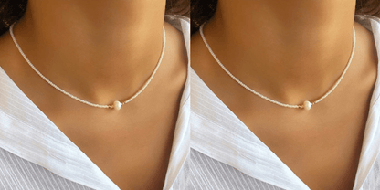 Norvielle Perlenkette Eleganz Weiß