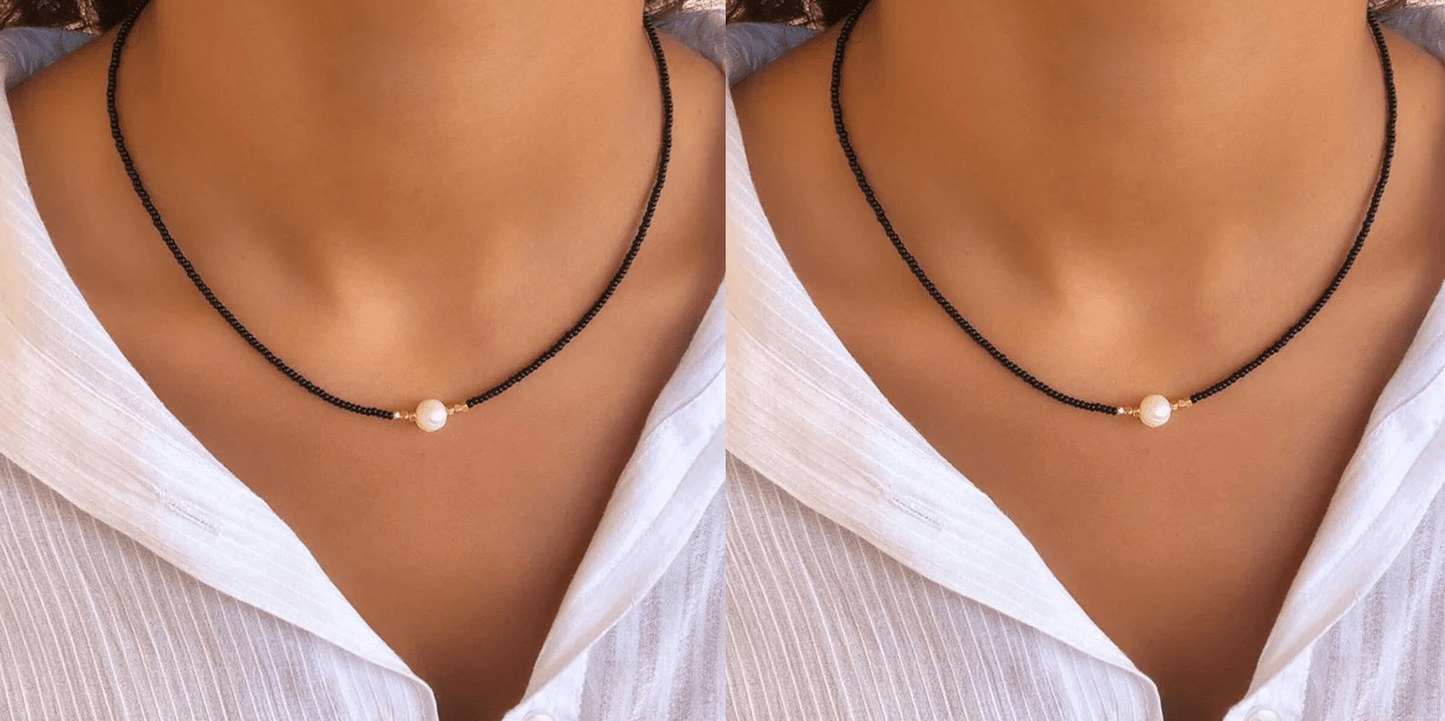 Norvielle Perlenkette Eleganz Weiß