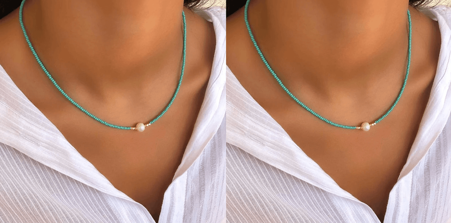 Norvielle Perlenkette Eleganz Weiß