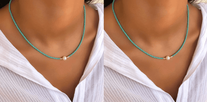 Norvielle Perlenkette Eleganz Weiß