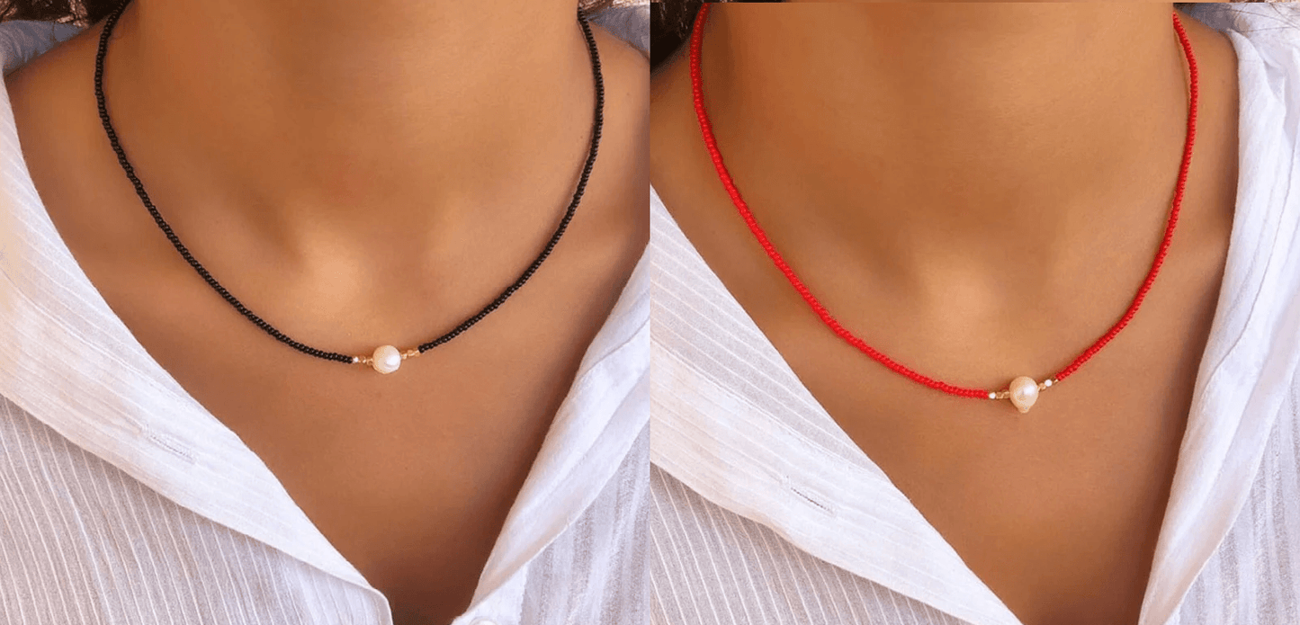Norvielle Perlenkette Eleganz Weiß