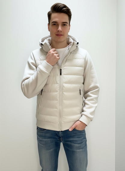 Herren Übergangsjacke Leicht Wattiert Mit Kapuze Modern - Norvielle