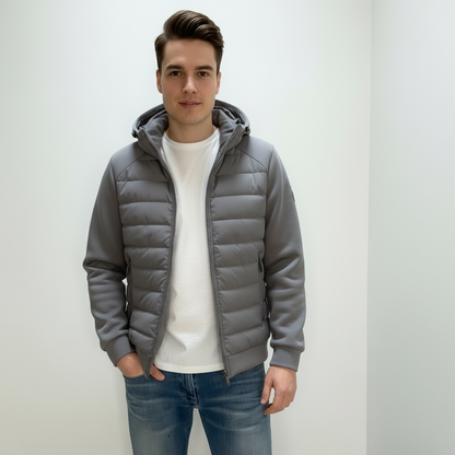 Herren Übergangsjacke Leicht Wattiert Mit Kapuze Modern