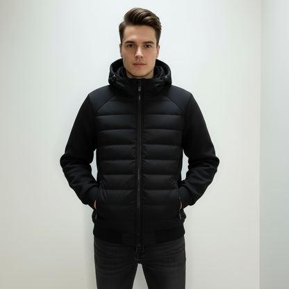 Herren Übergangsjacke Leicht Wattiert Mit Kapuze Modern