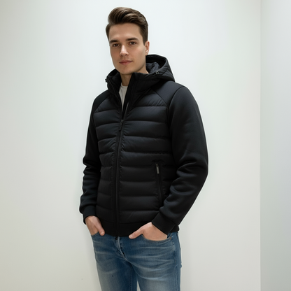 Herren Übergangsjacke Leicht Wattiert Mit Kapuze Modern