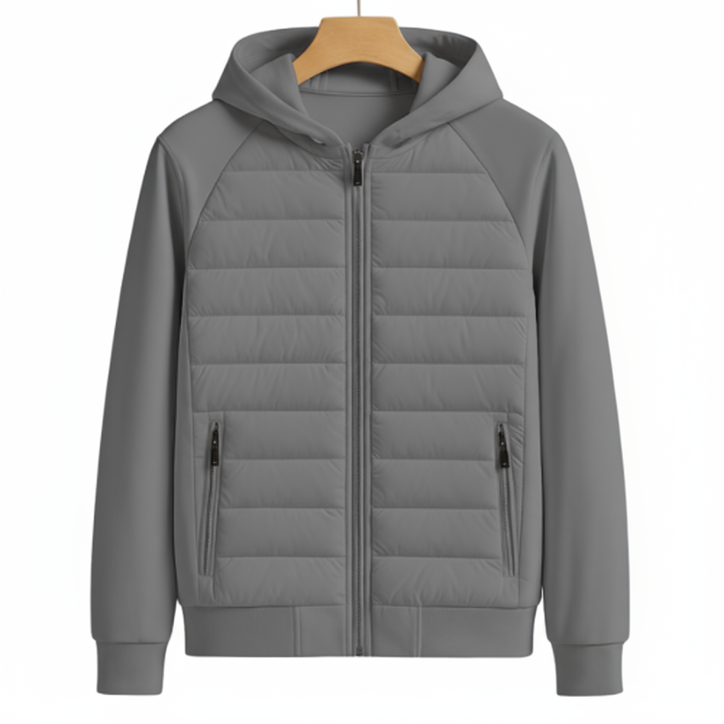 Herren Übergangsjacke Leicht Wattiert Mit Kapuze Modern