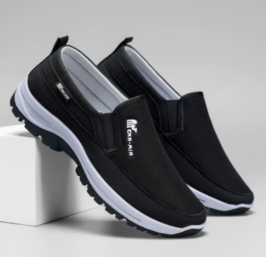 Herren Slip-On Sneaker Bequem Alltag Schwarz - Norvielle