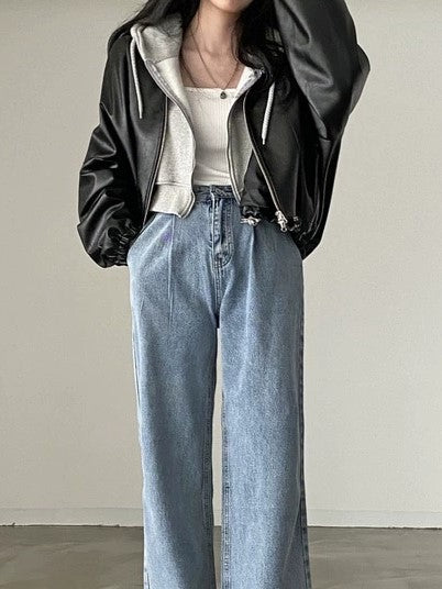 Norvielle Damen Jacke Kordelzug Kragen