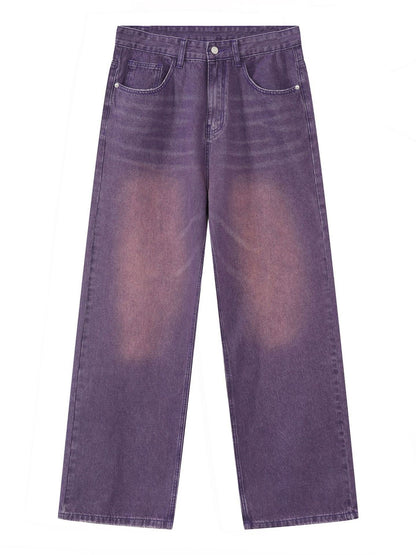 Norvielle Damen Upcycled Baggy Jeans Ausgebleicht Leicht