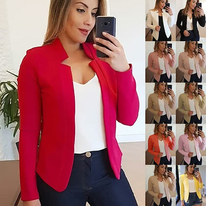 Damen Blazer Eleganter Formeller Schwarz - Norvielle