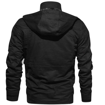 Herren Winterjacke Warm Gefüttert mit Kapuze, Mehreren Taschen