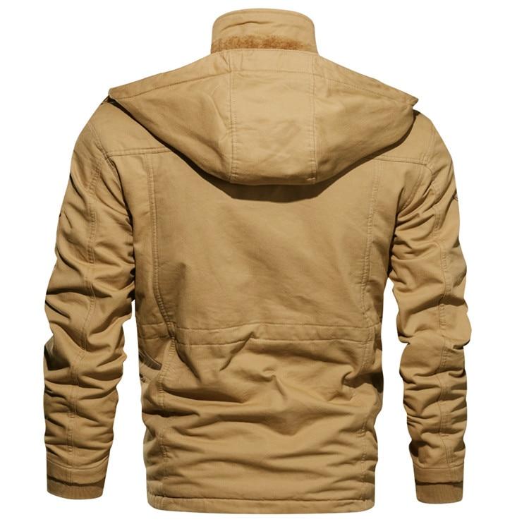 Herren Winterjacke Warm Gefüttert mit Kapuze, Mehreren Taschen