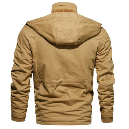 Herren Winterjacke Warm Gefüttert mit Kapuze, Mehreren Taschen