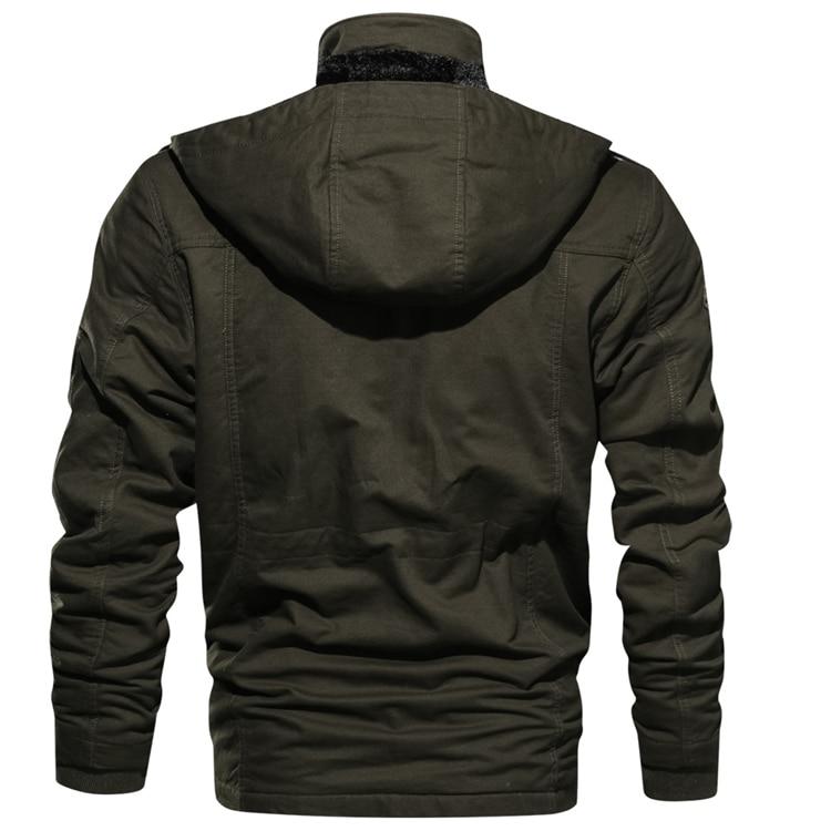 Herren Winterjacke Warm Gefüttert mit Kapuze, Mehreren Taschen