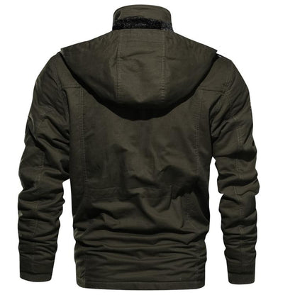 Herren Winterjacke Warm Gefüttert mit Kapuze, Mehreren Taschen