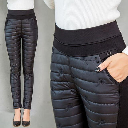 Damen Schneehose Warm Gepolstert Schwarz - Norvielle