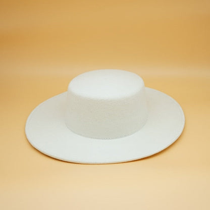 Weißer Wollhut Damen Schleife