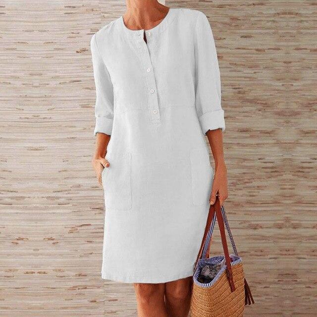 Raquel Damen Langkleid Ärmel Leichter Stoff