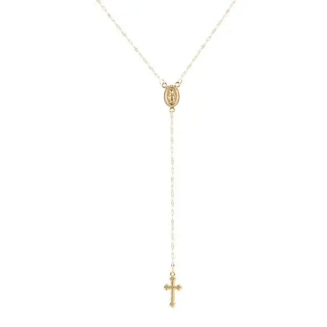 Elegante Damen Rosenkranz Kette