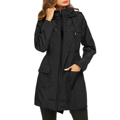Damen Wintermantel mit Kapuze und Reißverschluss